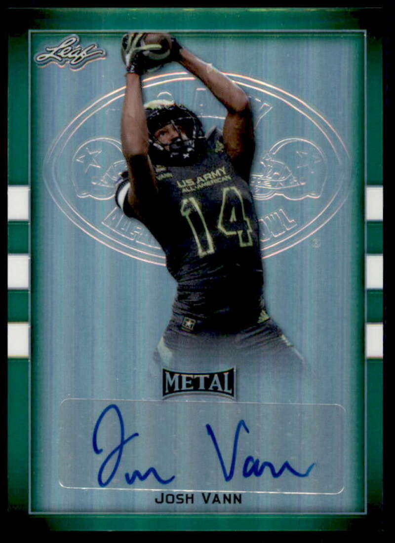 Josh Vann Rookie 2018 Leaf Army All-American Bowl Metal Autographs Green #BAJV1  Image 1