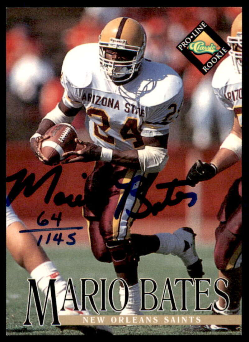 Mario Bates Rookie Card 1994 Pro Line Live Autographs #7  Image 1