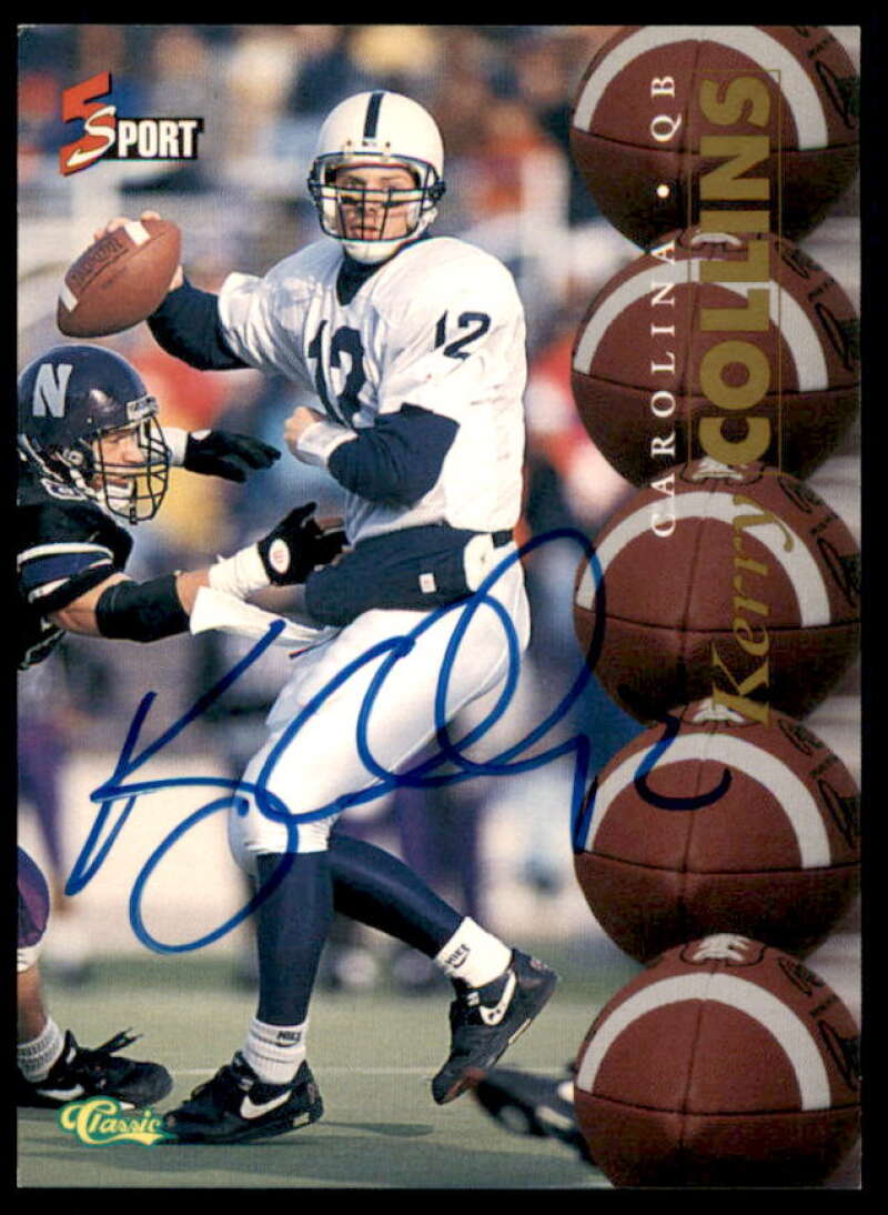 Kerry Collins Rookie Card 1995 Classic Five Sport Autographs #47  Image 1