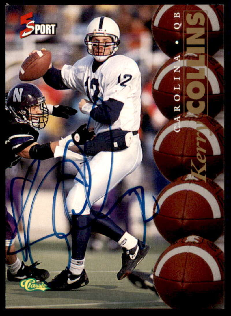 Kerry Collins Rookie Card 1995 Classic Five Sport Autographs #47  Image 1