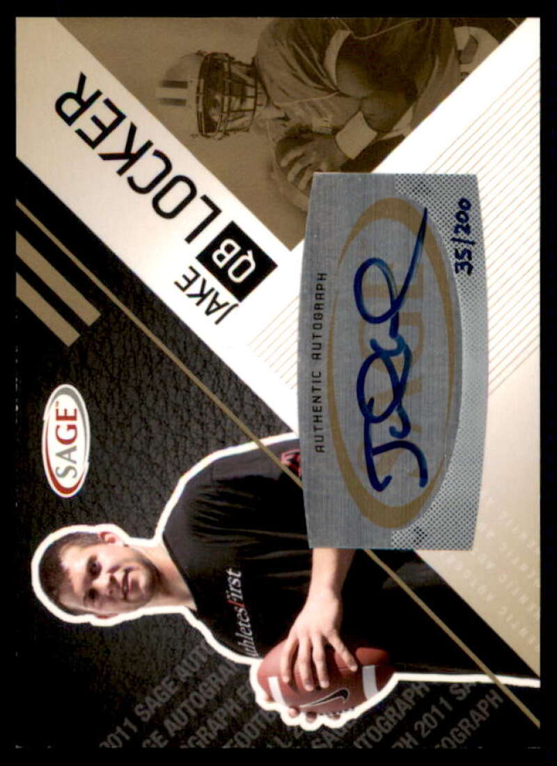 Jake Locker Rookie Card 2011 SAGE Autographs Gold #27  Image 1