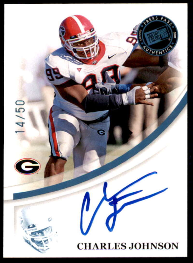 Charles Johnson Rookie Card 2007 Press Pass Autographs Blue #32  Image 1