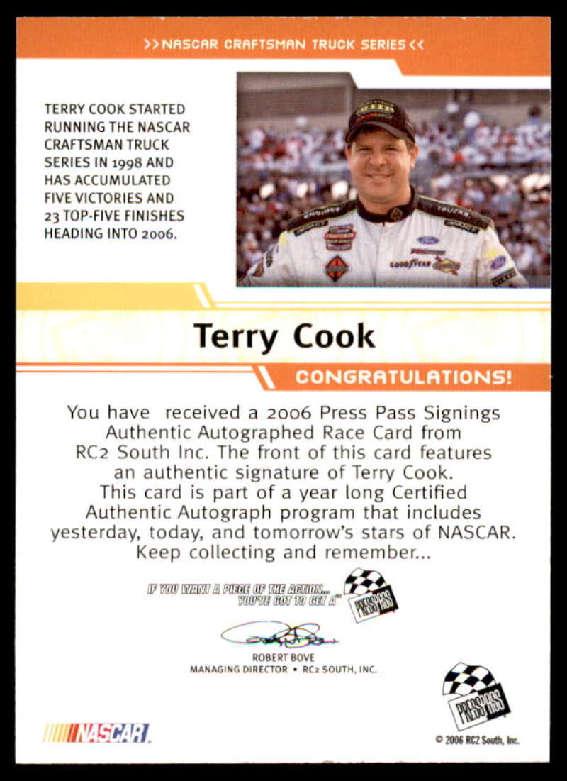 Terry Cook Card 2006 Press Pass Signings #10  Image 2