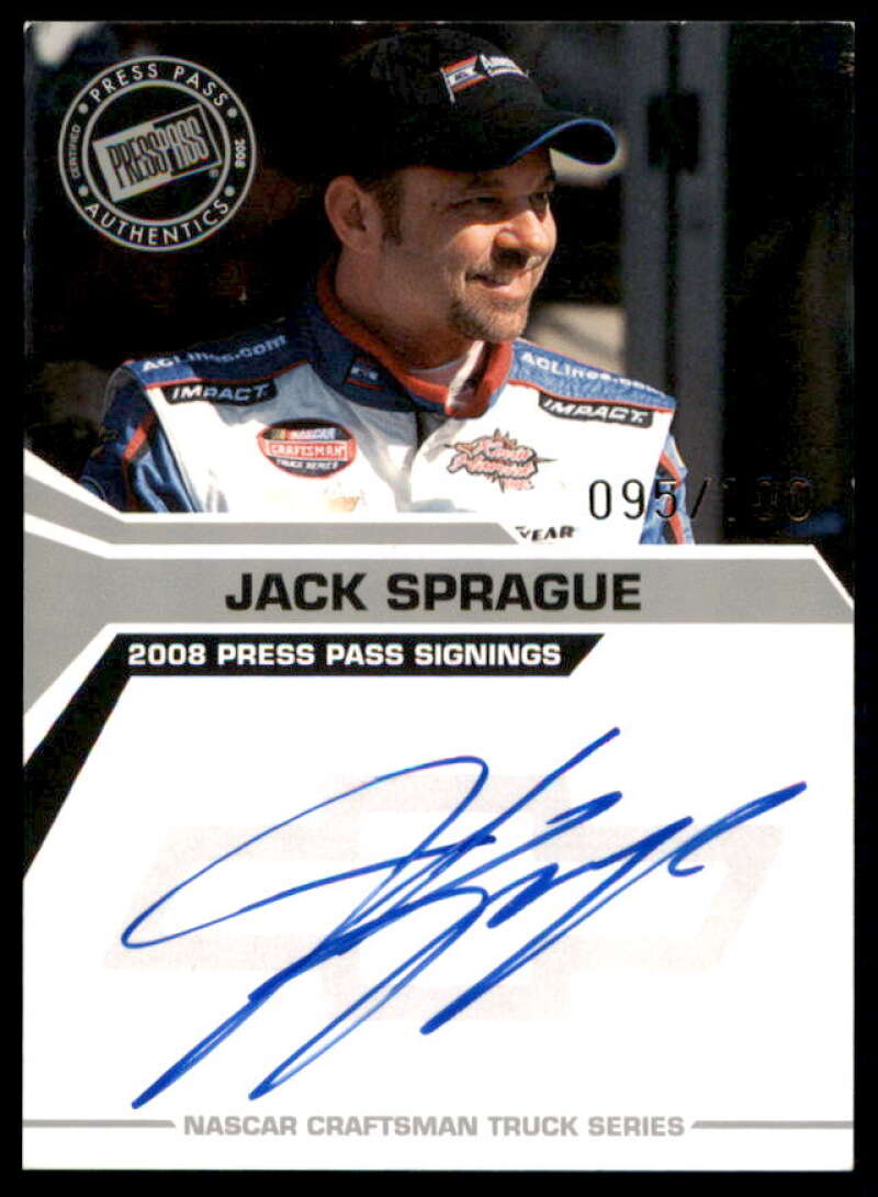 Jack Sprague Card 2008 Press Pass Signings Silver #48  Image 1