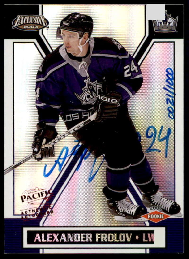 Alexander Frolov AU Rookie Card 2002-03 Pacific Exclusive #199  Image 1