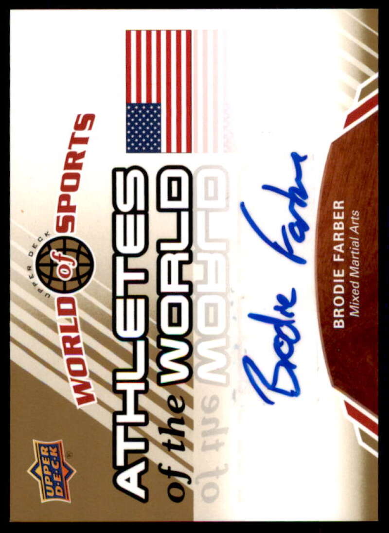 Brodie Farber Card 2010 World of Sports Athletes of the World Autographs #AW58  Image 1