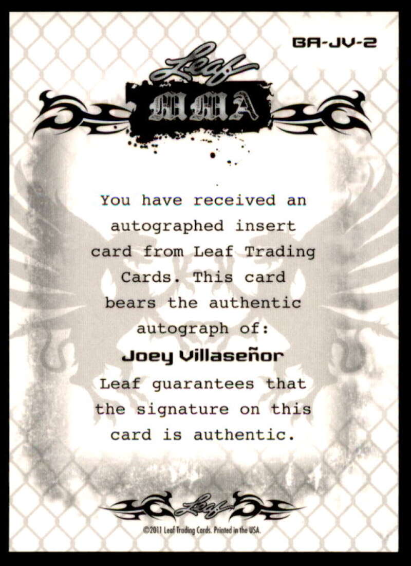 Joey Villasenor Card 2011 Leaf MMA Metal #BAJV1  Image 2