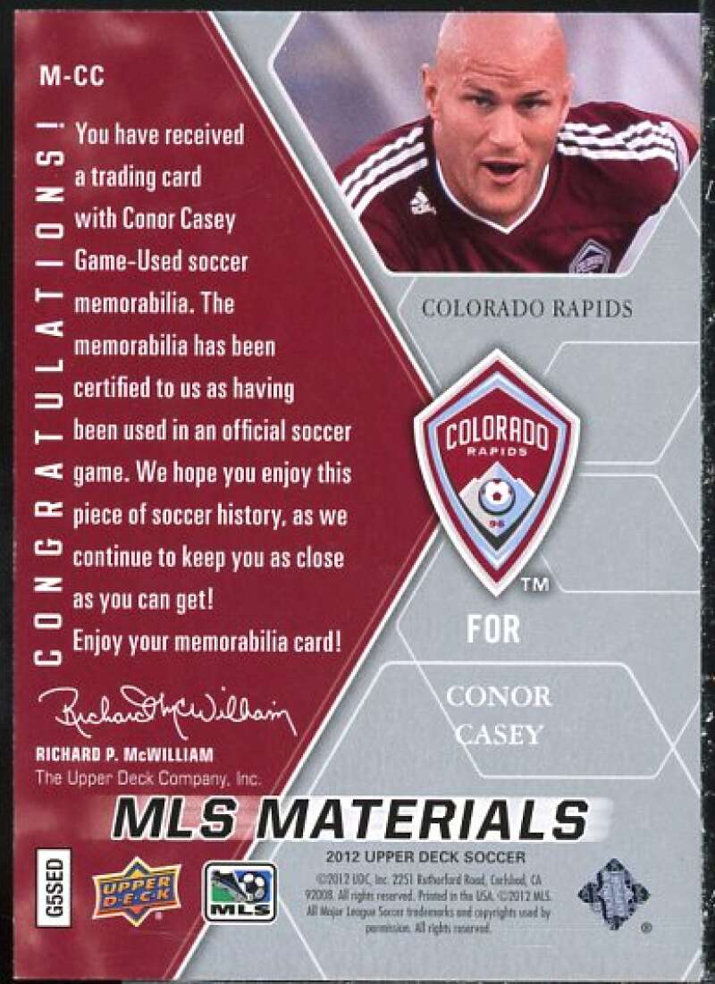 Conor Casey Card 2012 Upper Deck MLS Materials #CC  Image 2