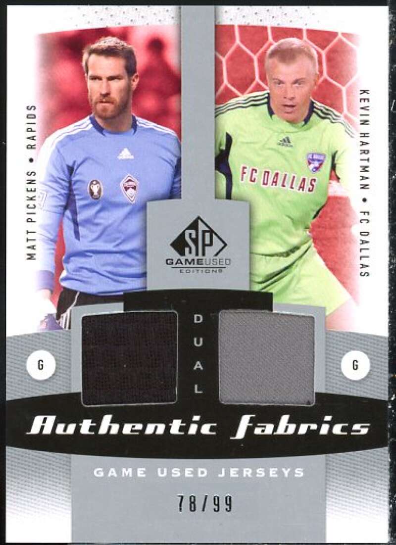 Matt Pickens/Kevin Hartman Card 2011 SP Game Used Authentic Fabrics Dual #PH  Image 1