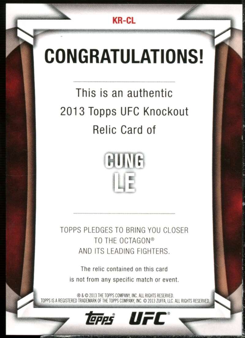 Cung Le Card 2013 Topps UFC Knockout Fighter Relics #KRCL  Image 2