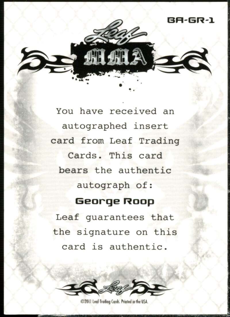 George Roop Card 2011 Leaf MMA Metal #BAGR1  Image 2