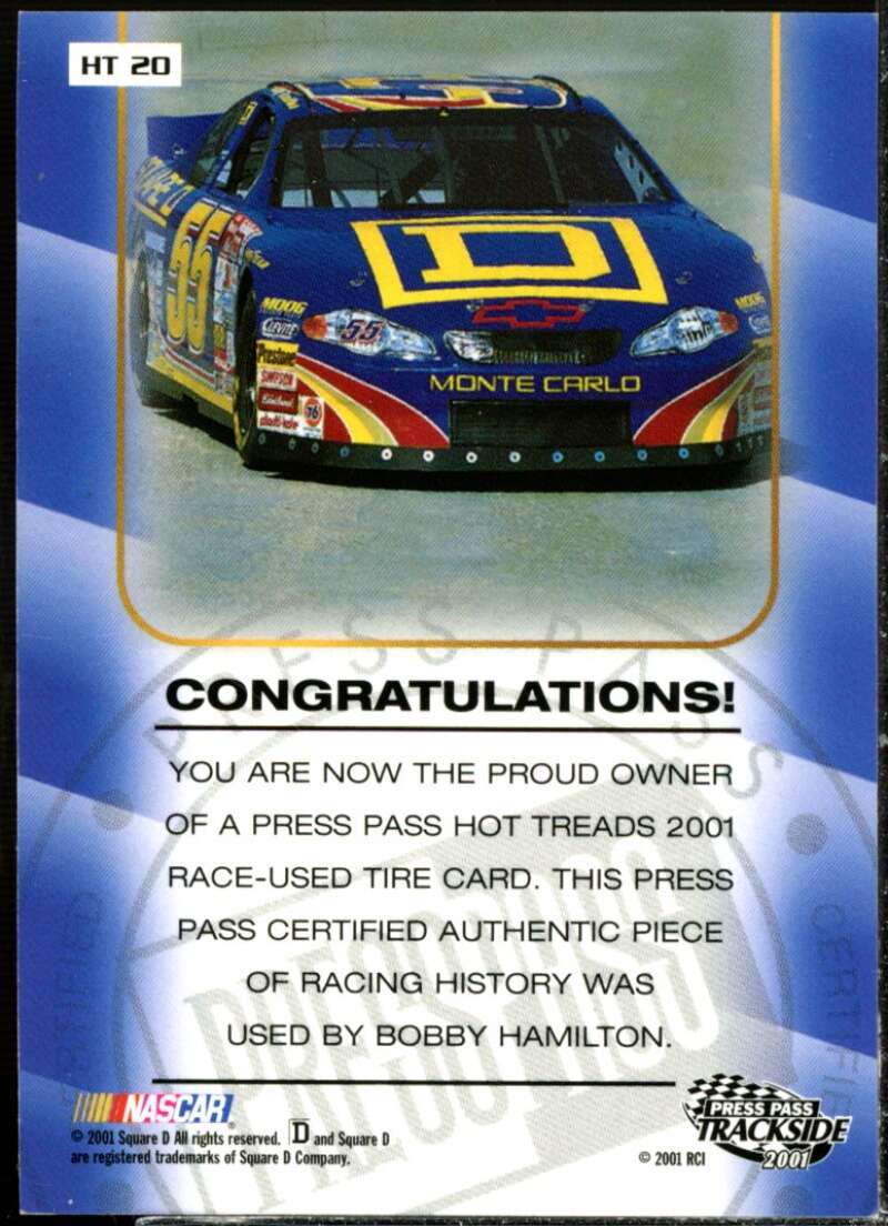 Bobby Hamilton Card 2001 Press Pass Hot Treads #HT20  Image 2