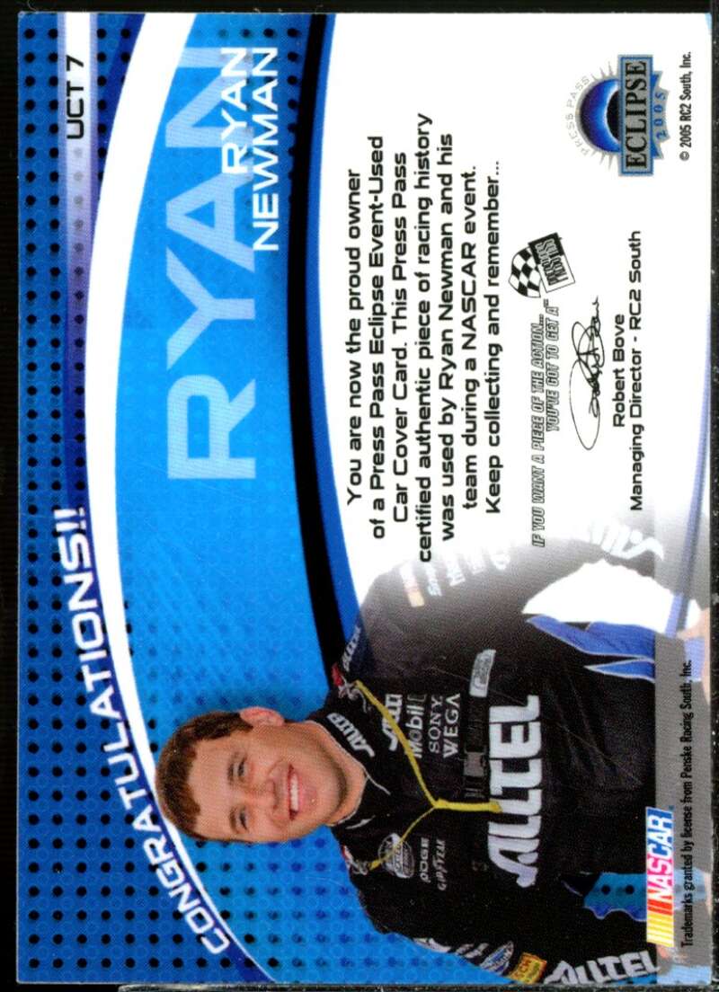 Ryan Newman Card 2005 Press Pass Eclipse Under Cover Cars #UCT7  Image 2