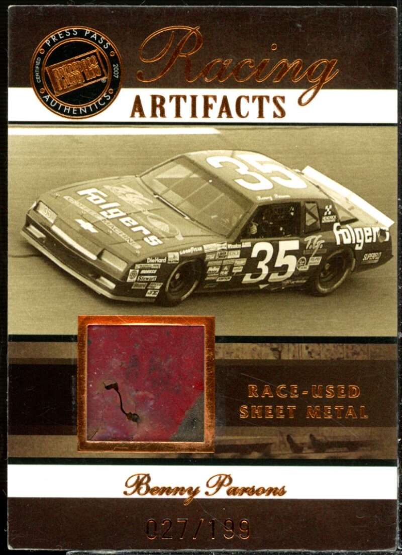 Benny Parsons 2007 Press Pass Legends Racing Artifacts Sheet Metal Bronze #BPS  Image 1