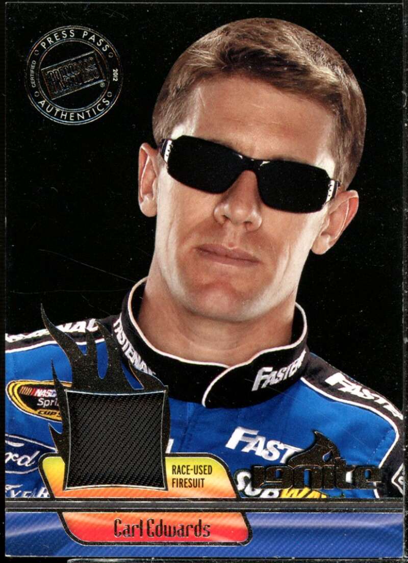 Carl Edwards Card 2012 Press Pass Ignite Materials Silver #IMCE  Image 1