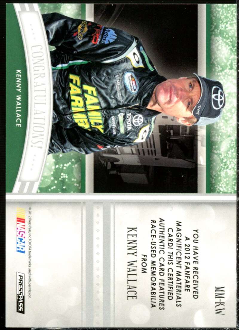 Kenny Wallace Card 2012 Press Pass Fanfare Magnificent Materials Gold #MMKW  Image 2