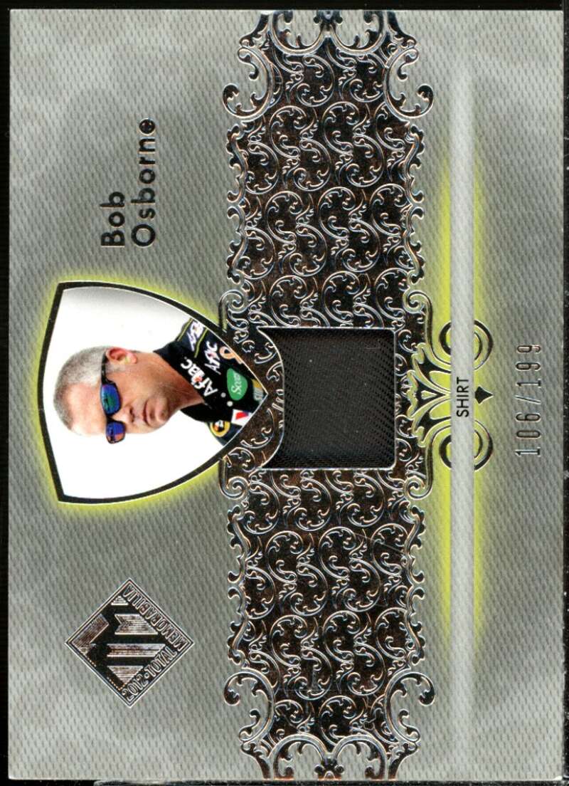 Bob Osborne Card 2012 Total Memorabilia Single Swatch Silver #TMBO  Image 1