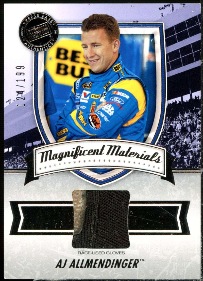 A.J. Allmendinger Card 2011 Press Pass FanFare Magnificent Materials #MMAA  Image 1