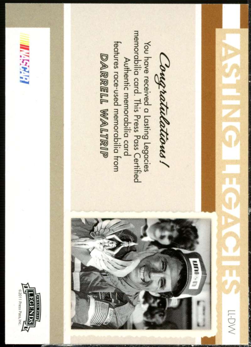 Darrell Waltrip 2011 Press Pass Legend Lasting Legacie Memorabilia Silver #LLDW  Image 2