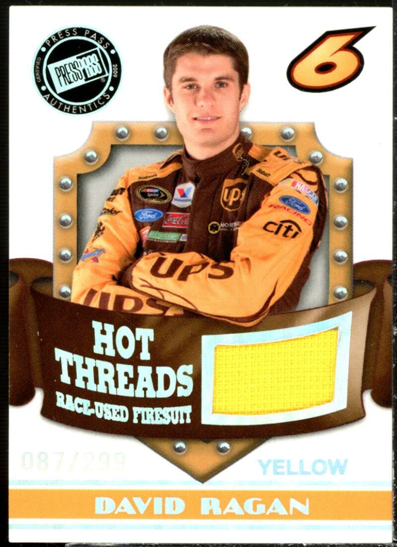 David Ragan Yellow Card 2009 Press Pass Premium Hot Threads #HTDR1  Image 1