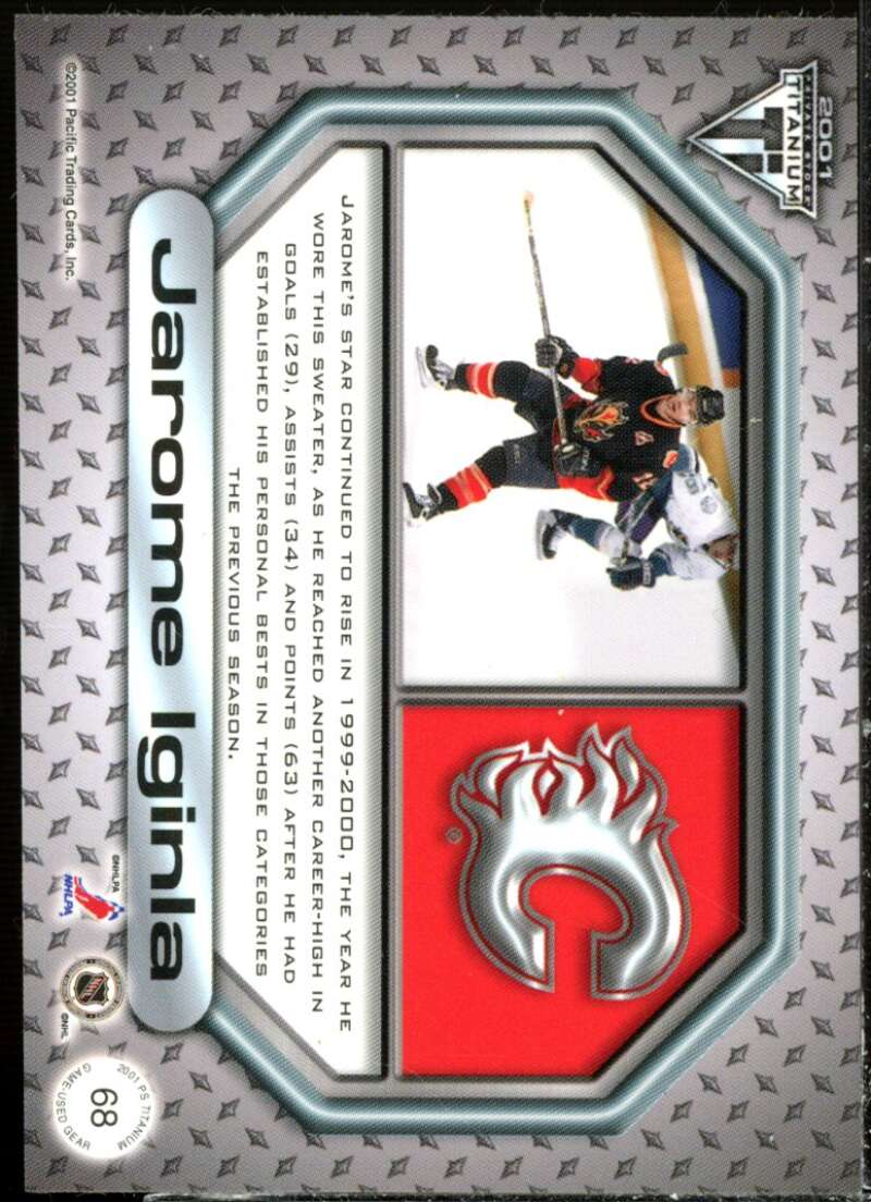 Jarome Iginla Card 2000-01 Titanium Game Gear #68  Image 2