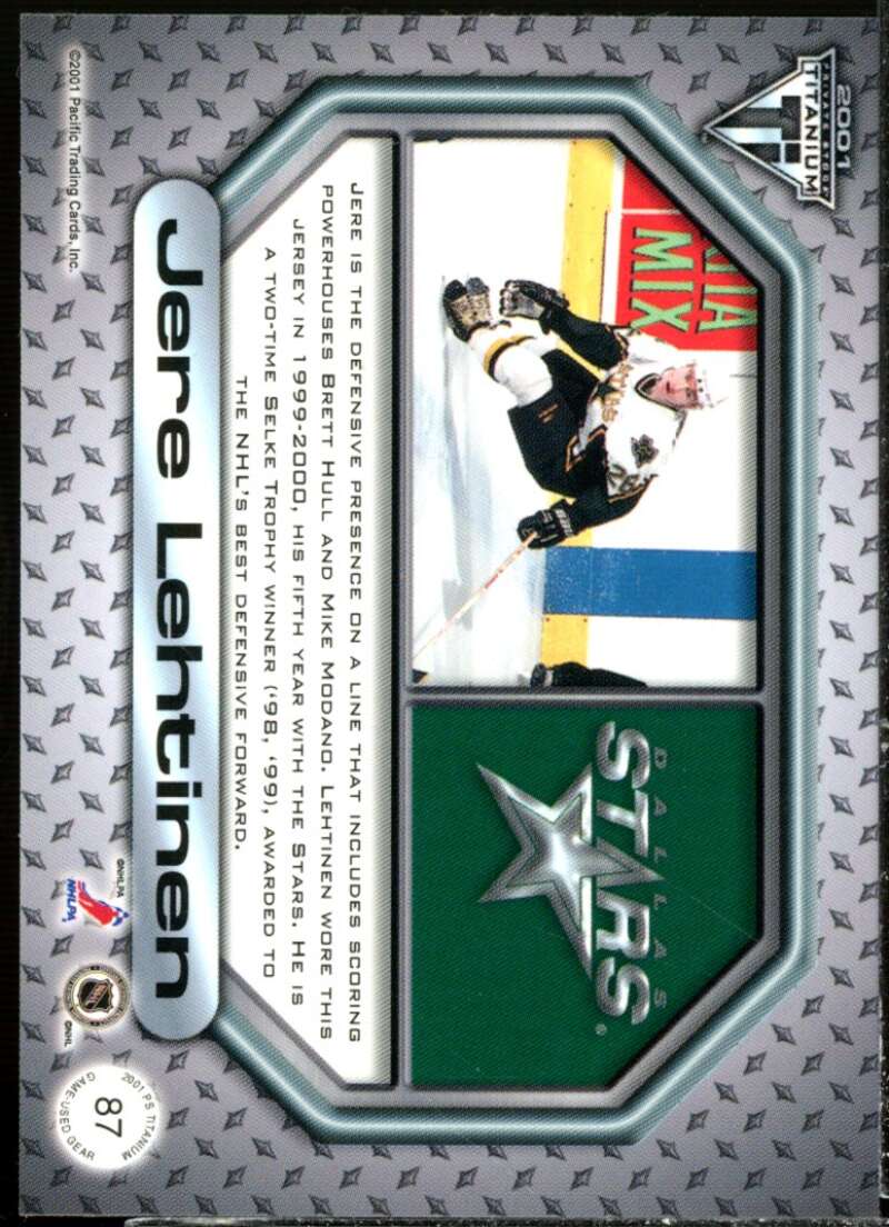 Jere Lehtinen Card 2000-01 Titanium Game Gear #87  Image 2