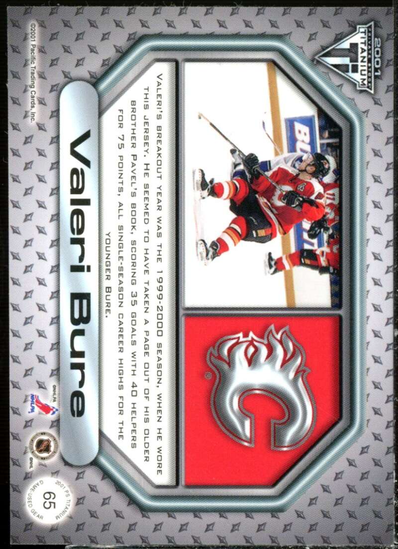 Valeri Bure Card 2000-01 Titanium Game Gear #65  Image 2