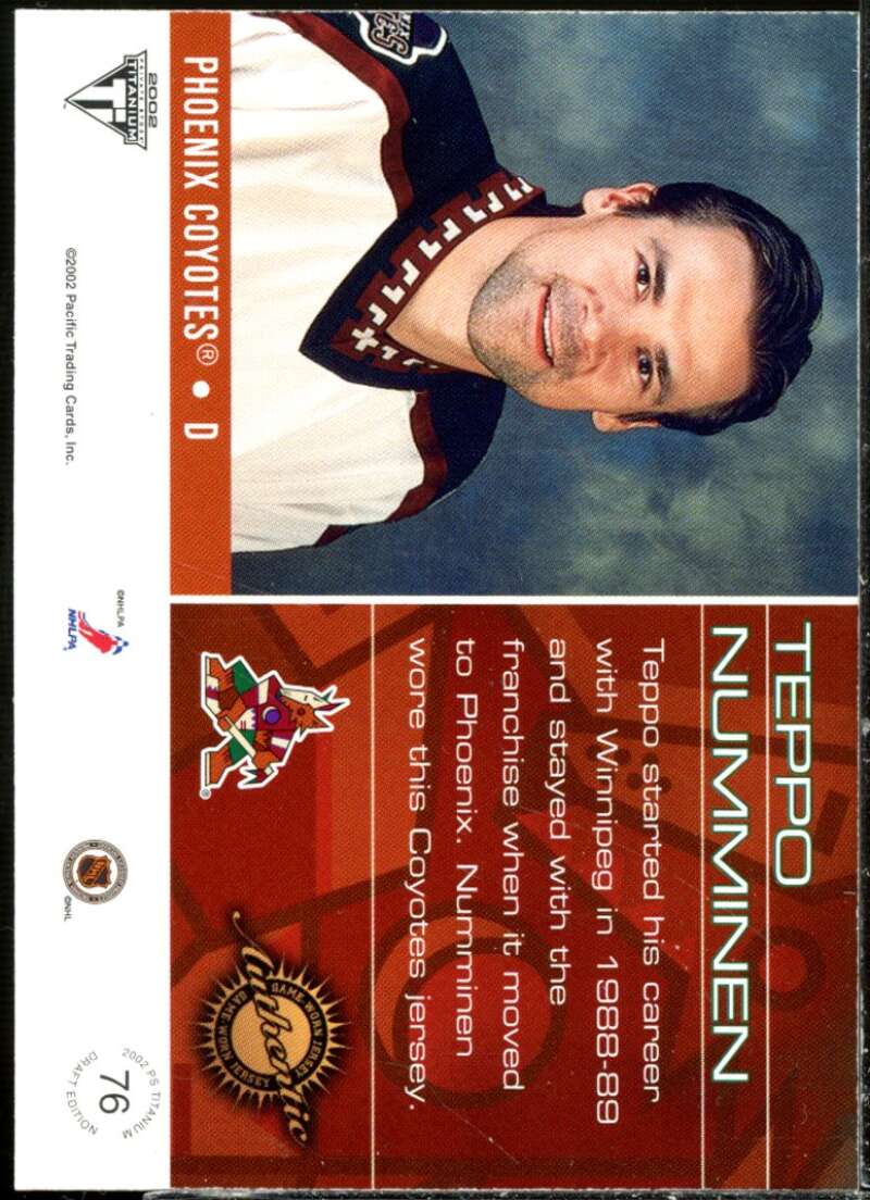 Teppo Numminen Card 2001-02 Titanium Draft Day Edition #76  Image 2