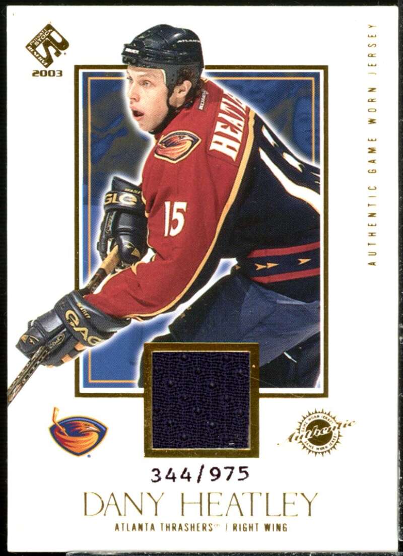 Dany Heatley JSY Card 2002-03 Private Stock Reserve #102  Image 1