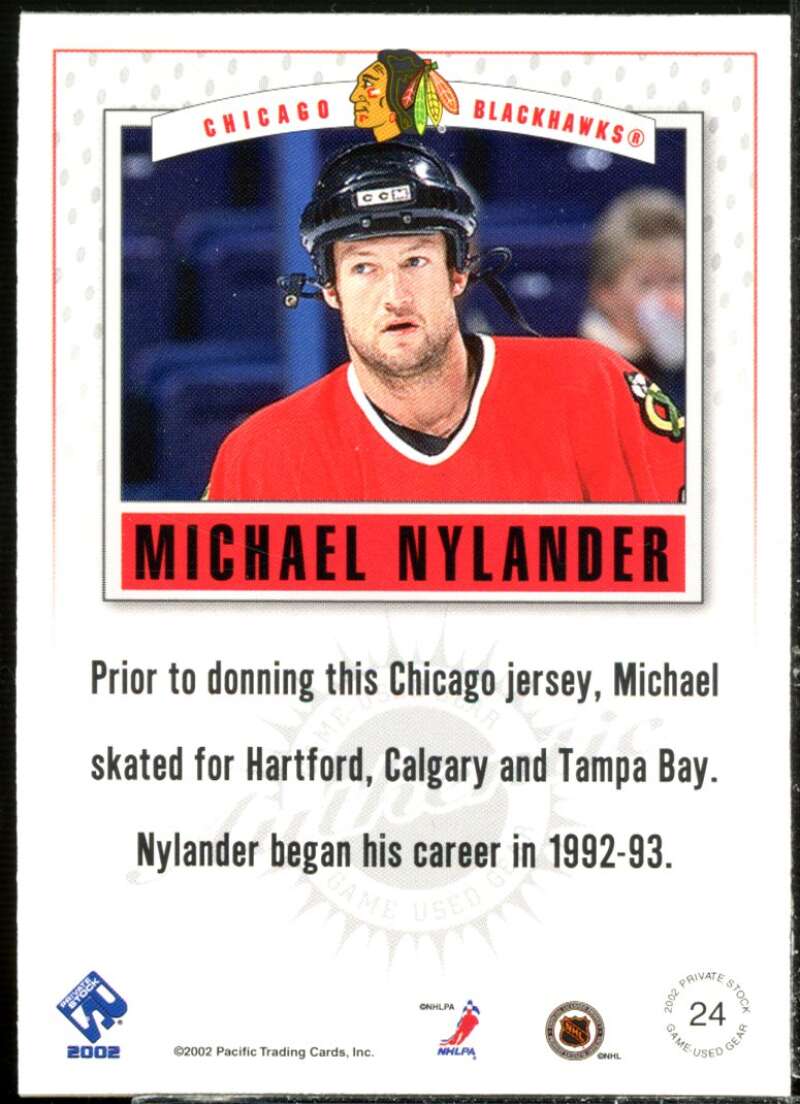 Michael Nylander Card 2001-02 Private Stock Game Gear Patches #24  Image 2