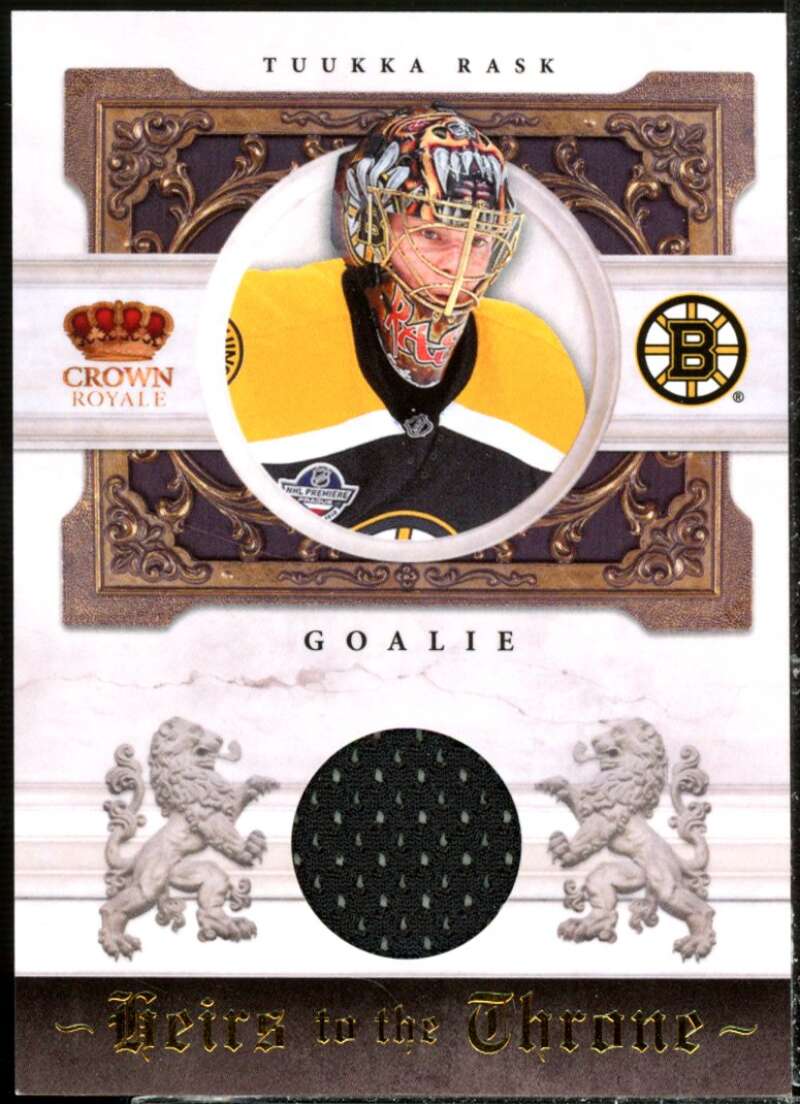 Tuukka Rask Card 2010-11 Crown Royale Heirs to the Throne Materials #TR  Image 1