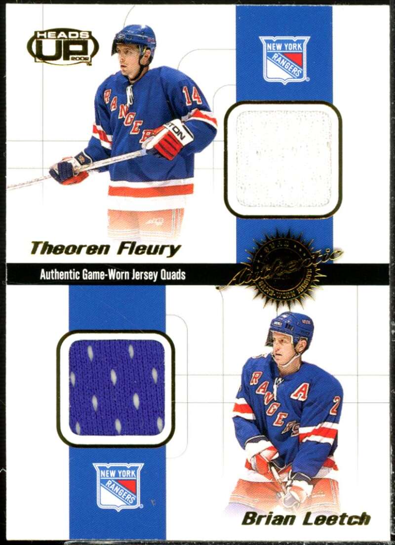 Fleury/Leetch/Richter/Nedved Card 2001-02 Pacific Heads Up Quad Jerseys #14  Image 1