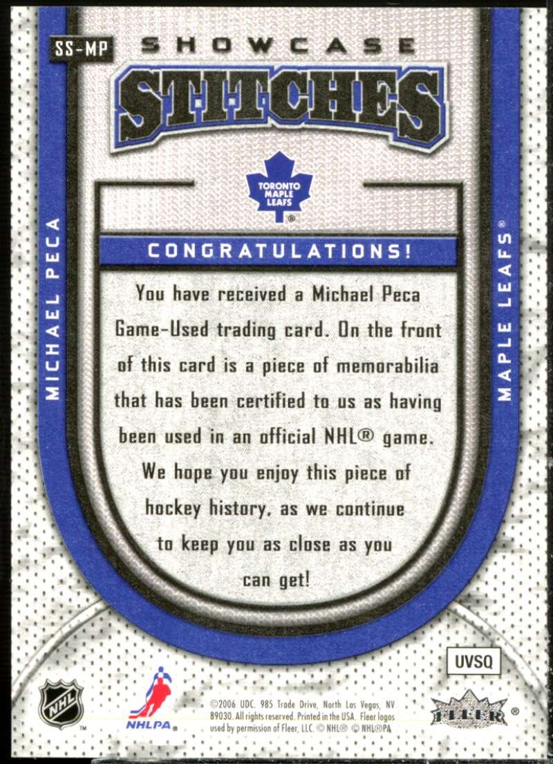 Michael Peca Card 2006-07 Flair Showcase Stitches #SSMP  Image 2