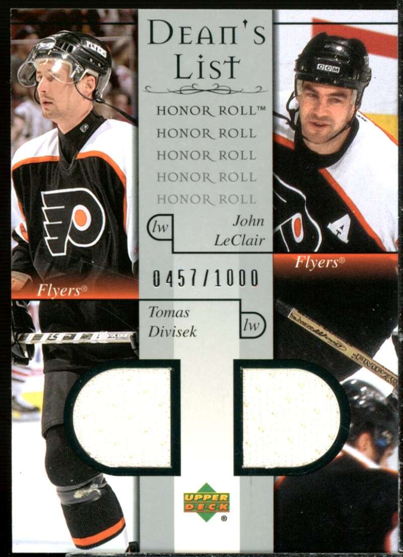 Tomas Divisek RC/John LeClair JSY Card 2001-02 Upper Deck Honor Roll #97  Image 1