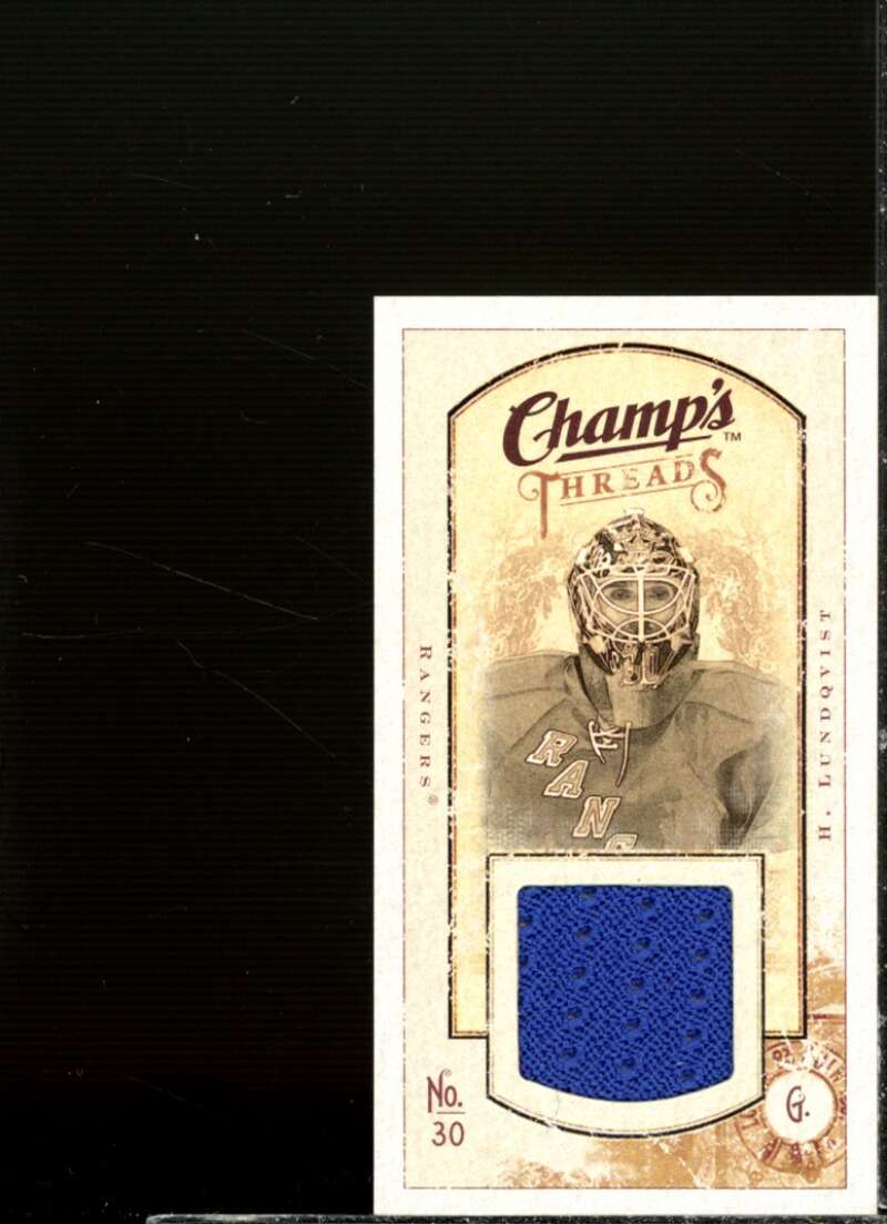 Henrik Lundqvist Card 2009-10 Upper Deck Champ's Threads #MTHL  Image 1