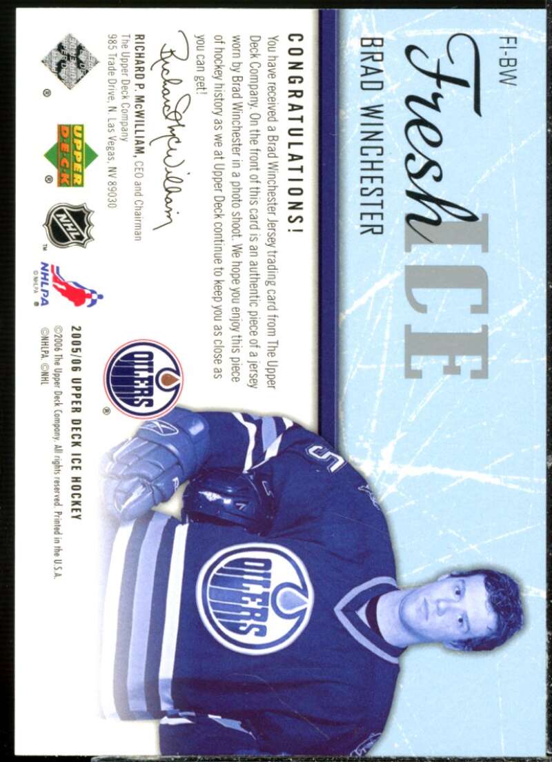 Brad Winchester Card 2005-06 Upper Deck Ice Fresh Ice #FIBW  Image 2