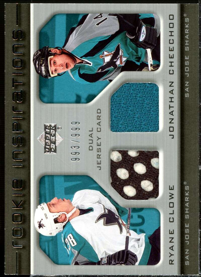 Clowe/Cheechoo 2005-06 Upper Deck Rookie Update Inspirations Patch Rookies #231  Image 1