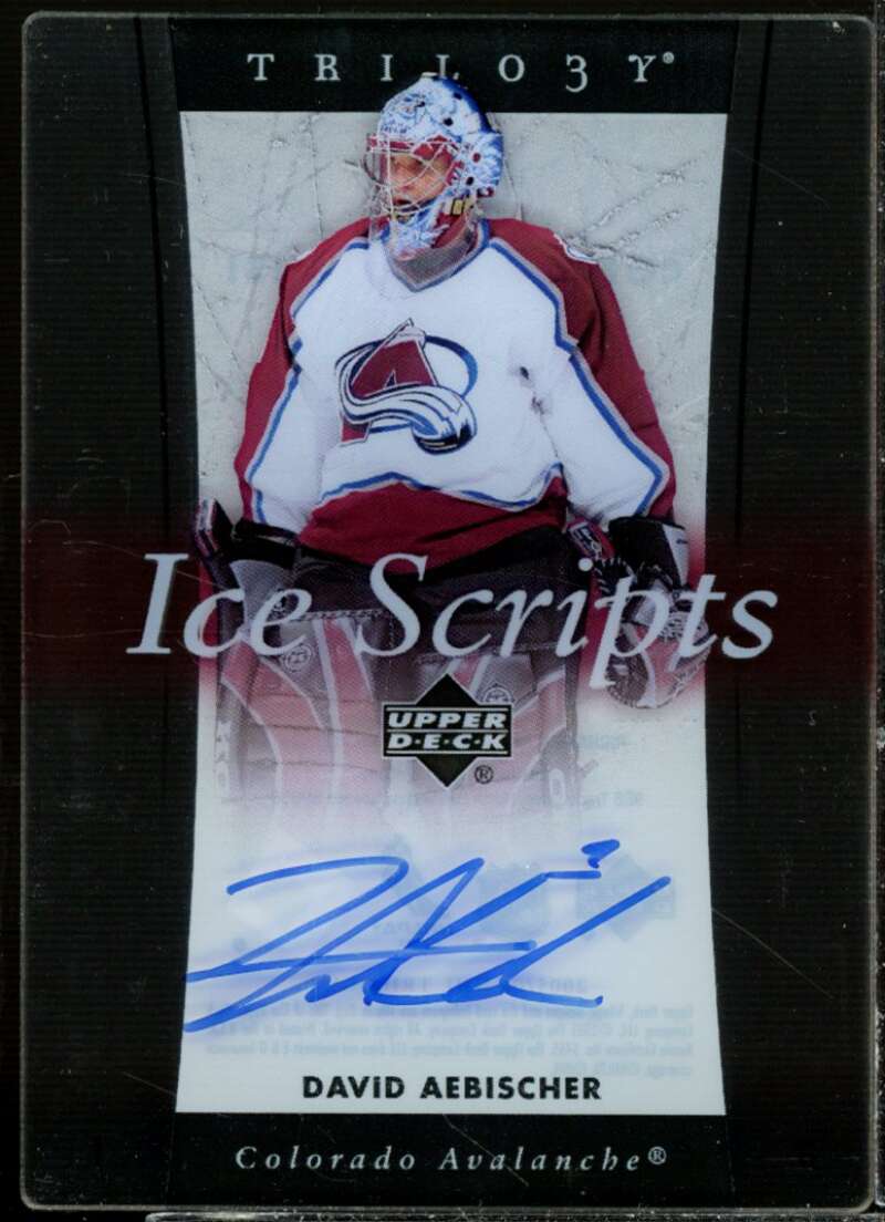 David Aebischer Card 2005-06 Upper Deck Trilogy Ice Scripts #ISDA  Image 1