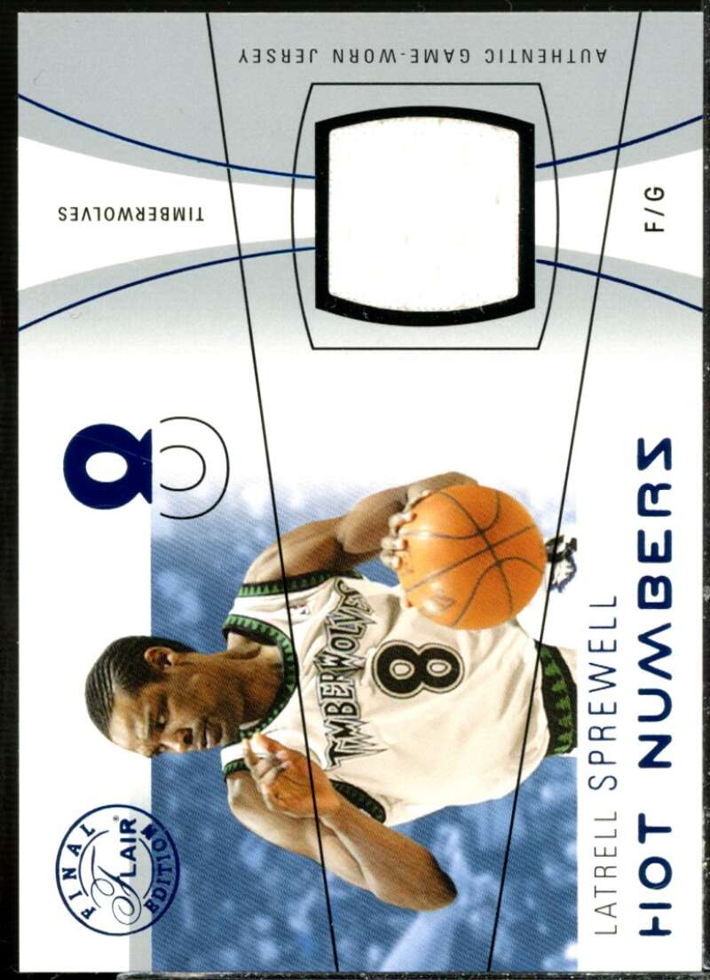 Latrell Sprewell Card 2003-04 Flair Final Edition Hot Numbers Jerseys 250 #LS  Image 1