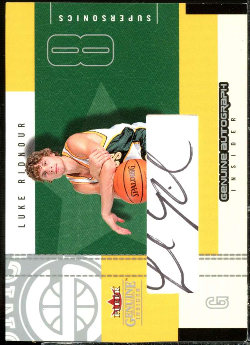 Luke Ridnour Card 2003-04 Fleer Genuine Insider Genuine Autograph Insider #7  Image 1