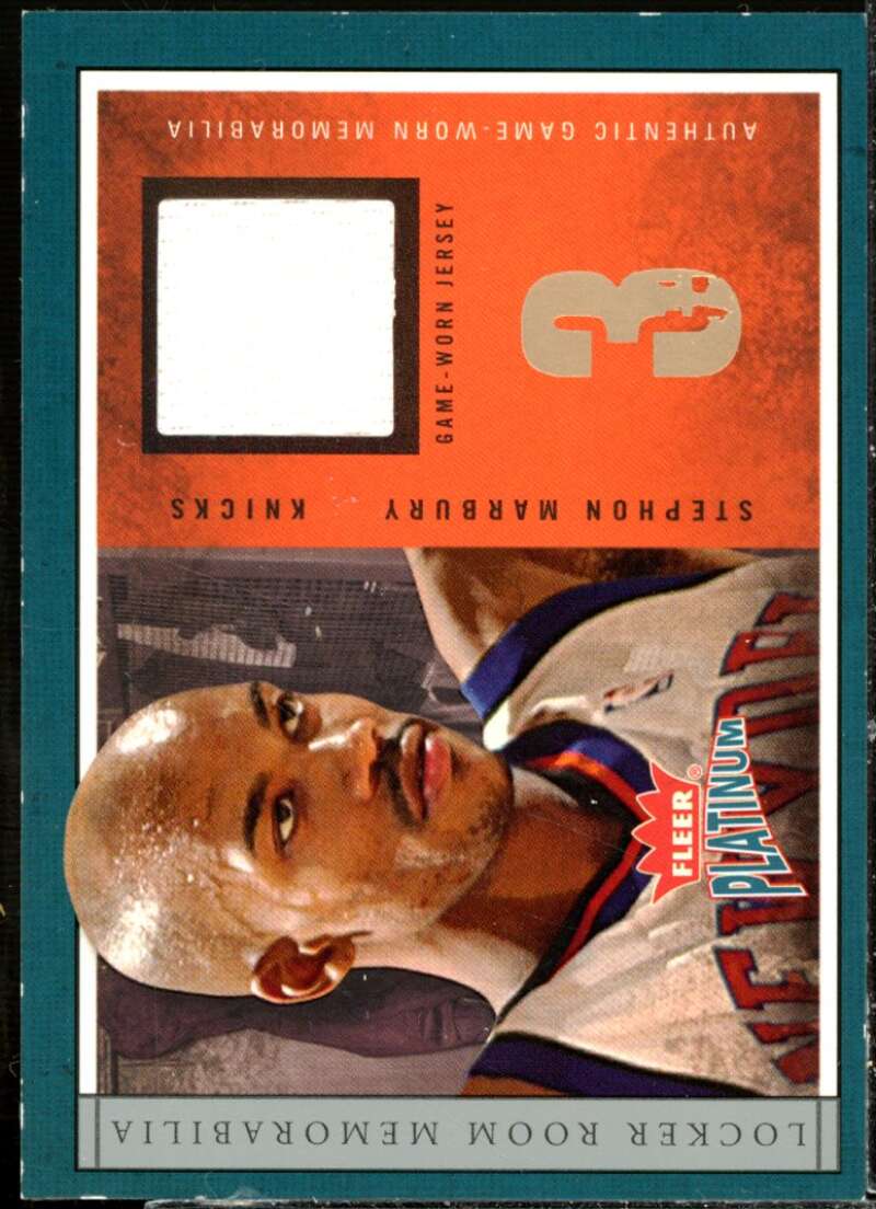 Stephon Marbury Card 2003-04 Fleer Platinum Locker Room Memorabilia #SM  Image 1