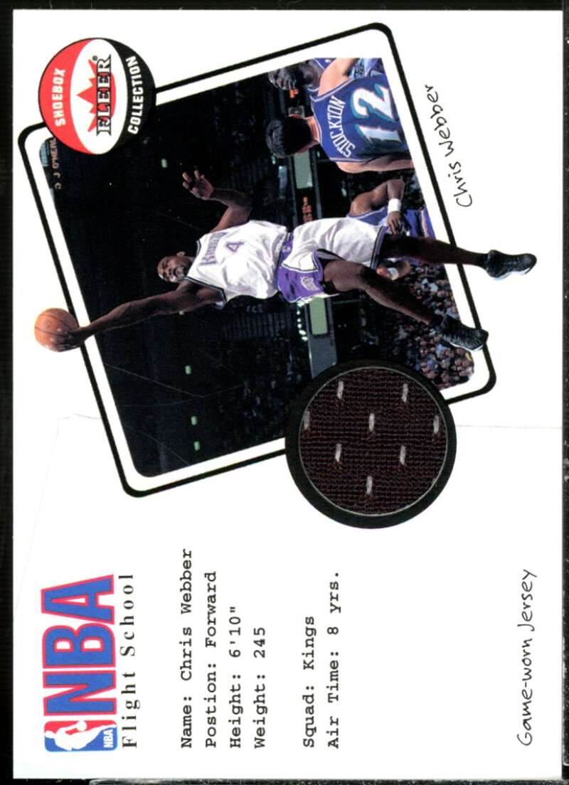 Chris Webber Card 2001-02 Fleer Shoebox NBA Flight School Cadet #10  Image 1