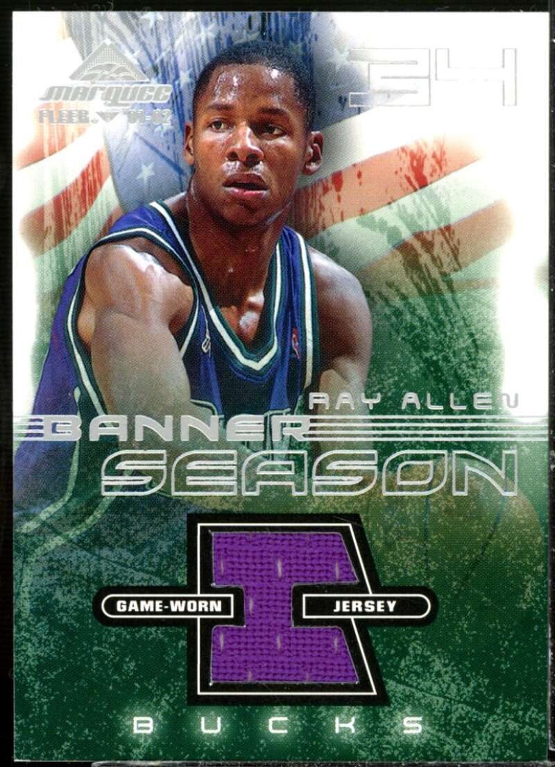 Ray Allen Card 2001-02 Fleer Marquee Banner Season Memorabilia #RA  Image 1