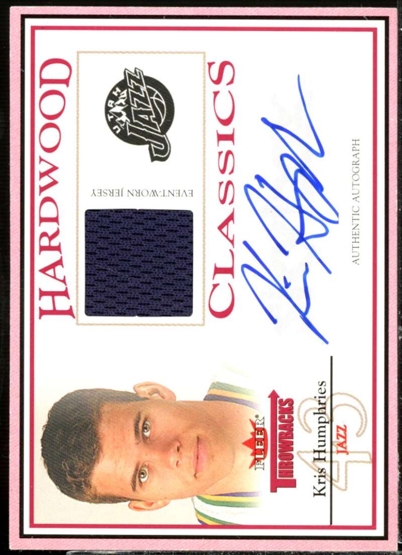 Kris Humphries 2004-05 Fleer Throwbacks Hardwood Classics Jerseys Autograph #KH  Image 1