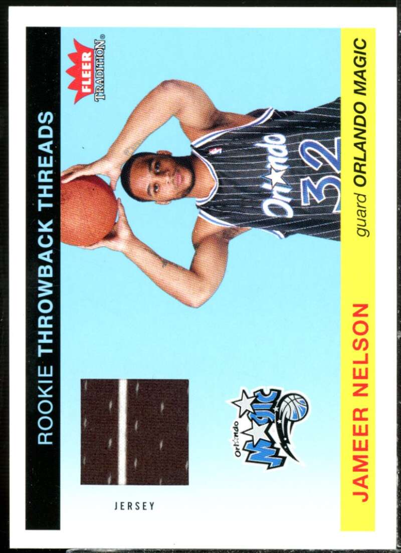 Jameer Nelson Card 2004-05 Fleer Tradition Rookie Throwback Threads Jerseys #17  Image 1