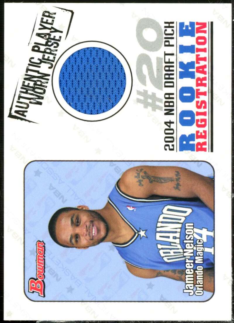 Jameer Nelson Rookie Card 2004-05 Bowman Rookie Registration Relics #JN  Image 1