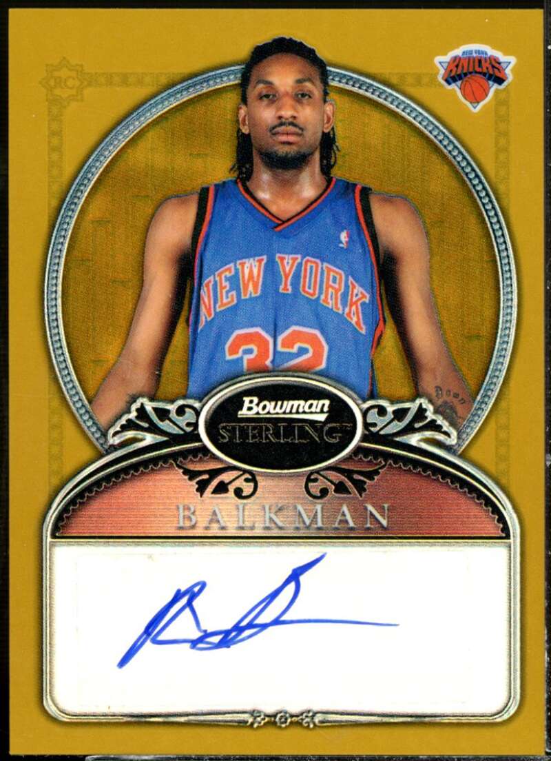 Renaldo Balkman AU Rookie Card 2006-07 Bowman Sterling Refractors Gold #85  Image 1