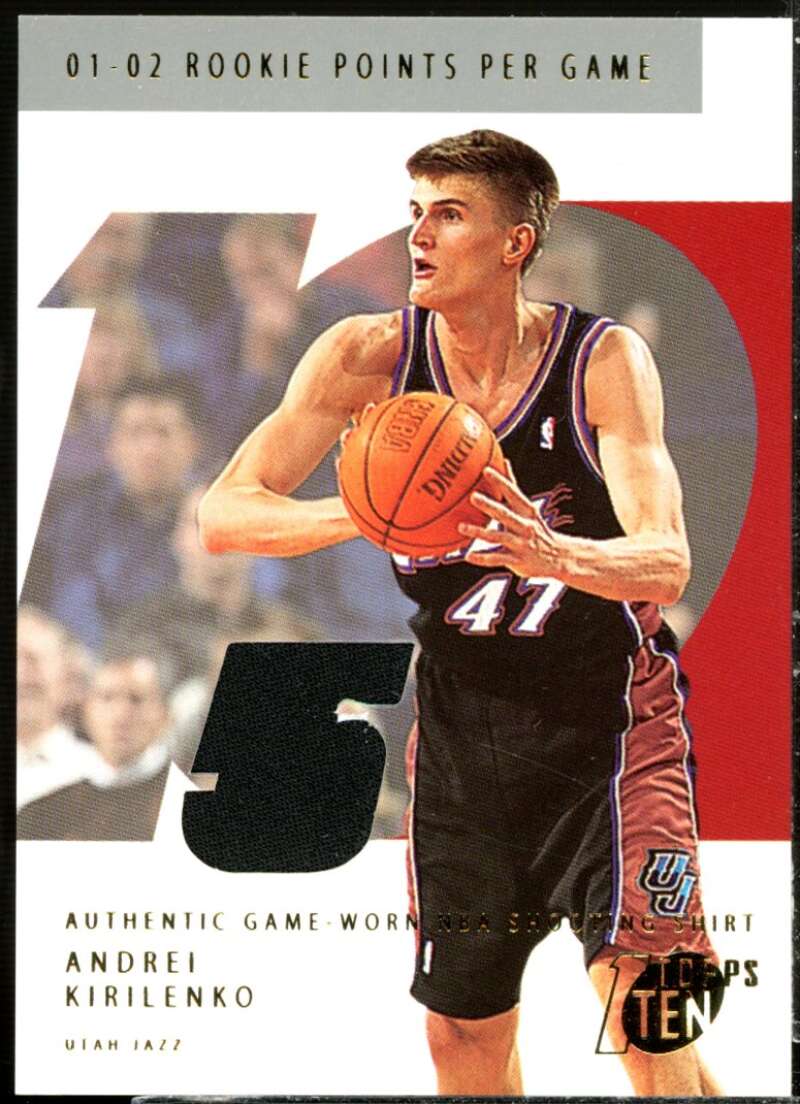 Andrei Kirilenko Card 2002-03 Topps Ten Relic Parallel #115  Image 1