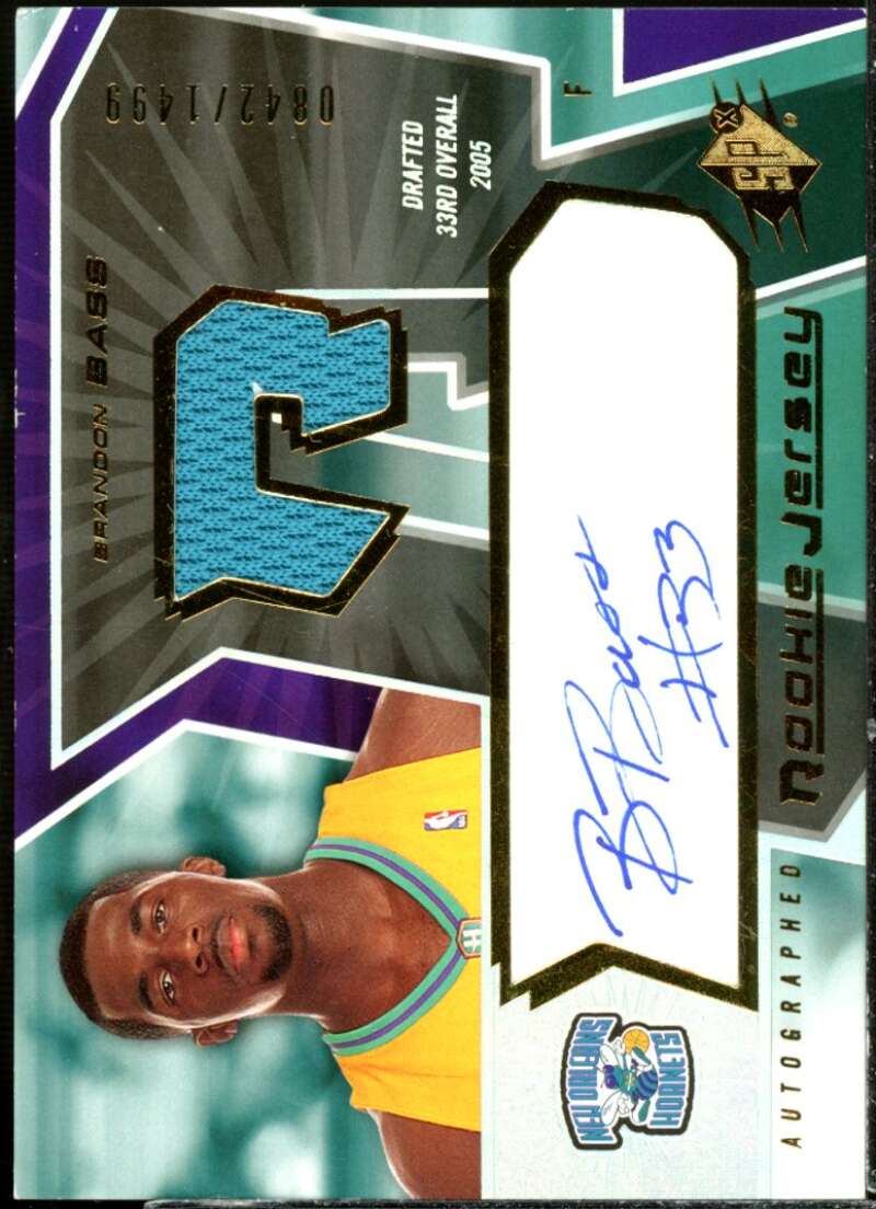 Brandon Bass JSY AU Rookie Card 2005-06 SPx #143  Image 1