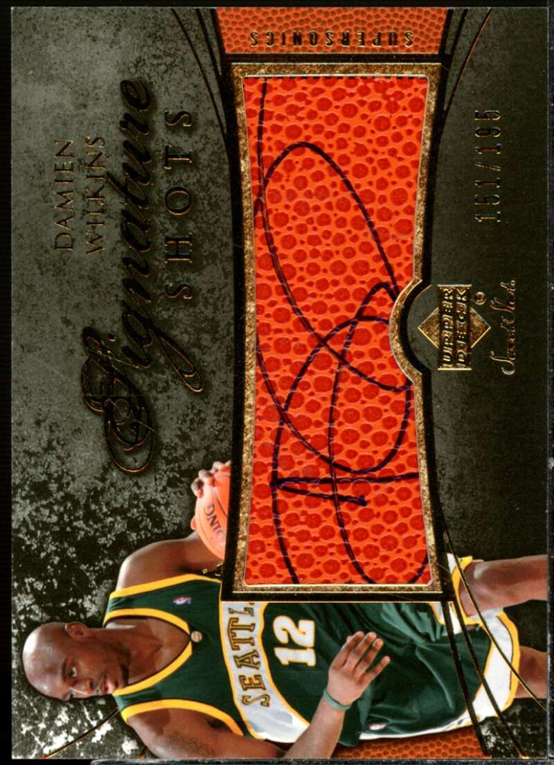 Damien Wilkins Card 2007-08 Sweet Shot Signature Shots Black Ink #WI2  Image 1